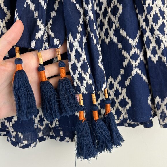 By Anthropologie Navy Printed Rimbaud Tie-Waist Mini Skirt - Picture 3 of 6